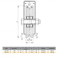 Kladka 307Y-120 2 ložiska - foto č. 2